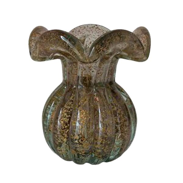 Vaso Murano Trouxinha Marrom Com Dourado 11x9cm | Casa Del Gr